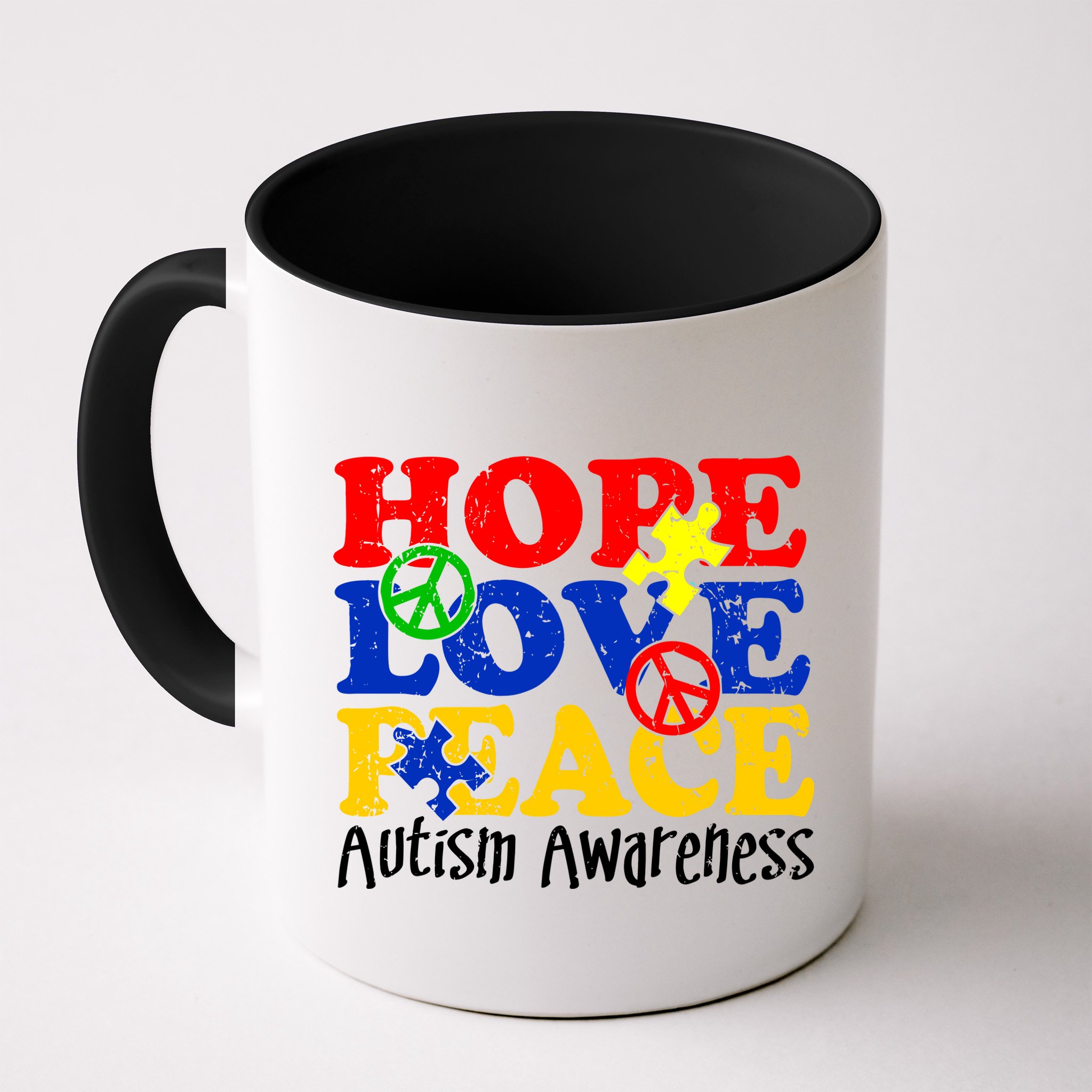 Hope Love Peace Autism Mug