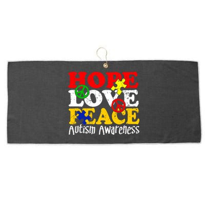 Hope Love Peace Autism Large Microfiber Waffle Golf Towel