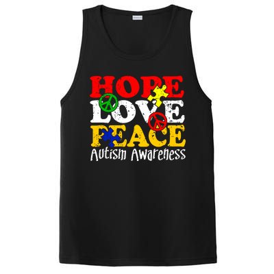 Hope Love Peace Autism PosiCharge Competitor Tank