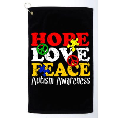 Hope Love Peace Autism Platinum Collection Golf Towel