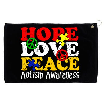 Hope Love Peace Autism Grommeted Golf Towel