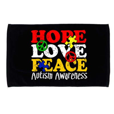 Hope Love Peace Autism Microfiber Hand Towel