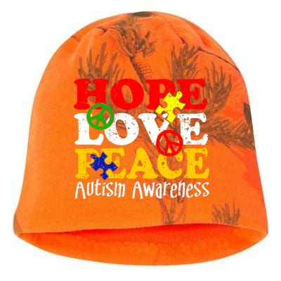 Hope Love Peace Autism Kati - Camo Knit Beanie