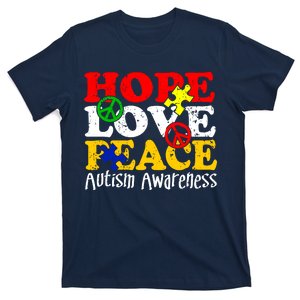 Hope Love Peace Autism T-Shirt