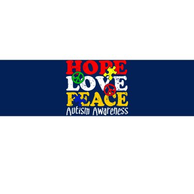 Hope Love Peace Autism Bumper Sticker