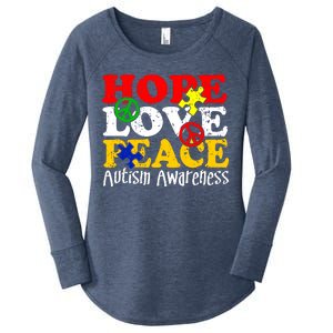 Hope Love Peace Autism Women's Perfect Tri Tunic Long Sleeve Shirt