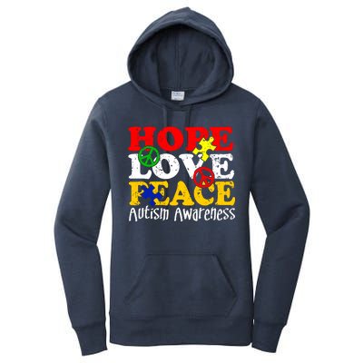 Hope Love Peace Autism Women's Pullover Hoodie