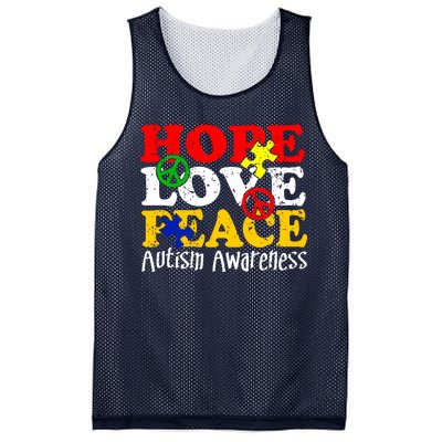 Hope Love Peace Autism Mesh Reversible Basketball Jersey Tank