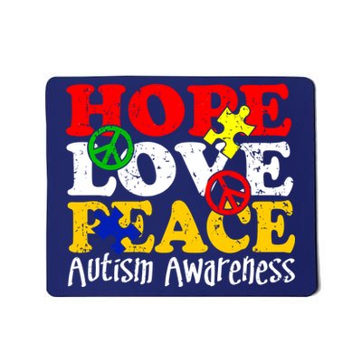 Hope Love Peace Autism Mousepad