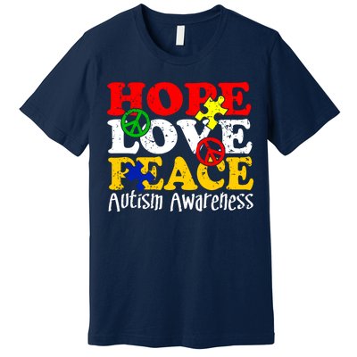 Hope Love Peace Autism Premium T-Shirt