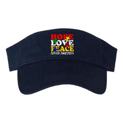 Hope Love Peace Autism Valucap Bio-Washed Visor