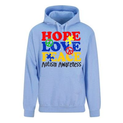 Hope Love Peace Autism Unisex Surf Hoodie