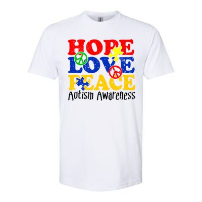 Hope Love Peace Autism Softstyle CVC T-Shirt