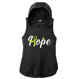 Hope Lymphoma Cancer Awareness Ladies PosiCharge Tri-Blend Wicking Draft Hoodie Tank