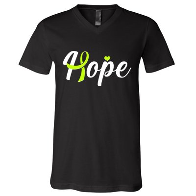 Hope Lymphoma Cancer Awareness V-Neck T-Shirt