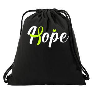 Hope Lymphoma Cancer Awareness Drawstring Bag