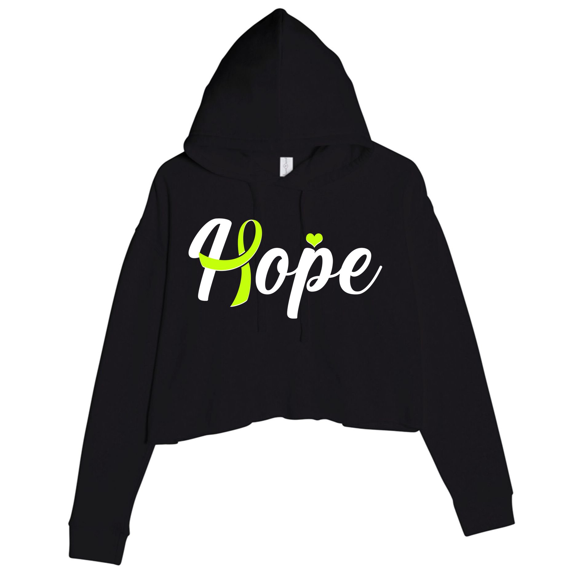 Hope Lymphoma Cancer Awareness Crop Fleece Hoodie