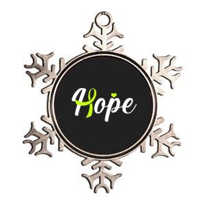 Hope Lymphoma Cancer Awareness Metallic Star Ornament