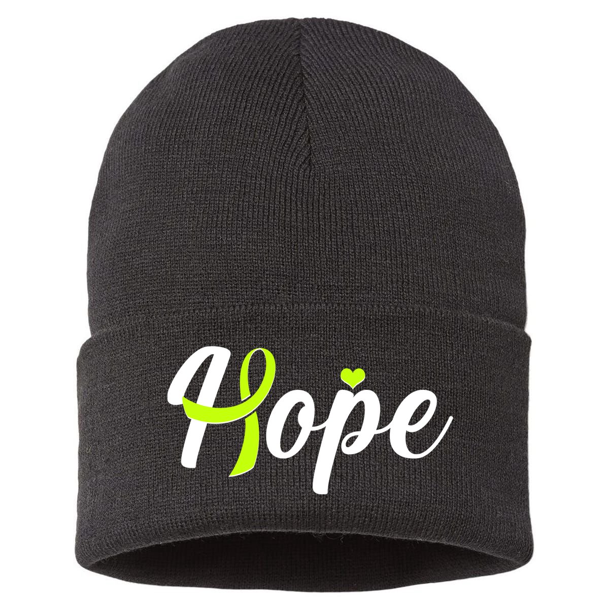 Hope Lymphoma Cancer Awareness Sustainable Knit Beanie