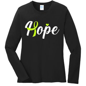 Hope Lymphoma Cancer Awareness Ladies Long Sleeve Shirt