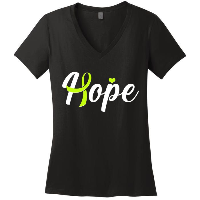 Hope Lymphoma Cancer Awareness Women's V-Neck T-Shirt