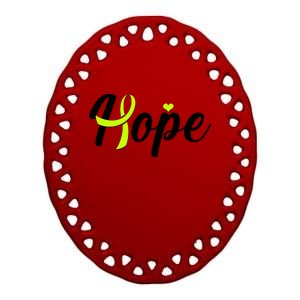 Hope Lymphoma Cancer Awareness Ceramic Oval Ornament