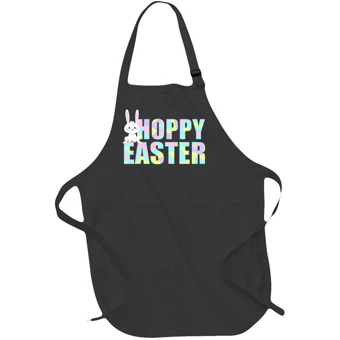 Hoppy Easter Colorful Happy Easter Bunny Full-Length Apron With Pockets