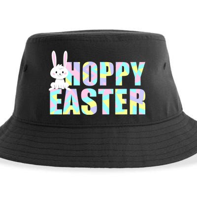 Hoppy Easter Colorful Happy Easter Bunny Sustainable Bucket Hat