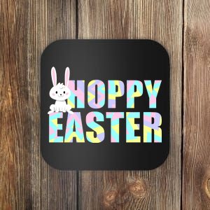 Hoppy Easter Colorful Happy Easter Bunny Coaster