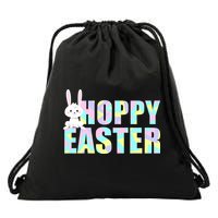Hoppy Easter Colorful Happy Easter Bunny Drawstring Bag