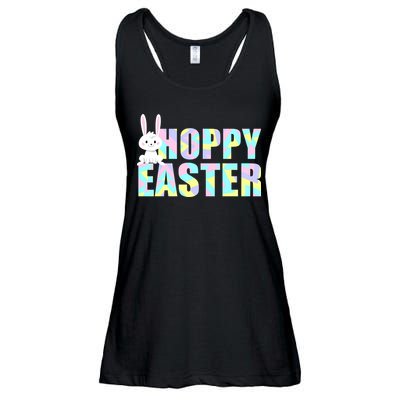 Hoppy Easter Colorful Happy Easter Bunny Ladies Essential Flowy Tank