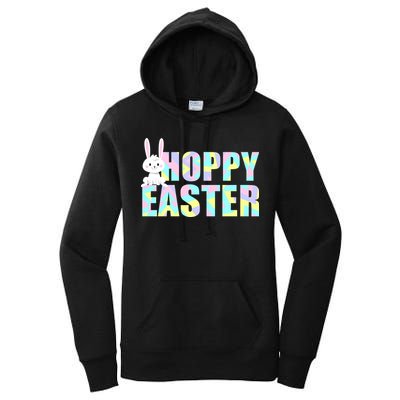 Hoppy Easter Colorful Happy Easter Bunny Women's Pullover Hoodie