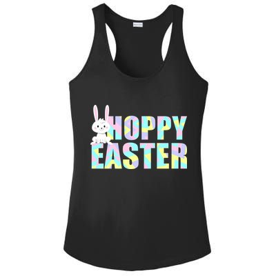 Hoppy Easter Colorful Happy Easter Bunny Ladies PosiCharge Competitor Racerback Tank
