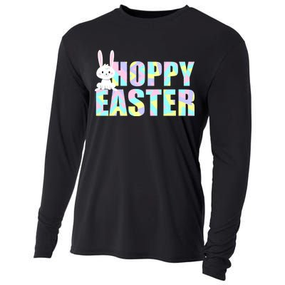 Hoppy Easter Colorful Happy Easter Bunny Cooling Performance Long Sleeve Crew