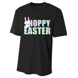 Hoppy Easter Colorful Happy Easter Bunny Performance Sprint T-Shirt