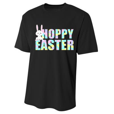 Hoppy Easter Colorful Happy Easter Bunny Performance Sprint T-Shirt