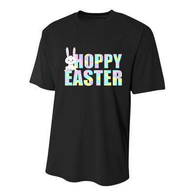 Hoppy Easter Colorful Happy Easter Bunny Youth Performance Sprint T-Shirt