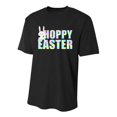 Hoppy Easter Colorful Happy Easter Bunny Youth Performance Sprint T-Shirt