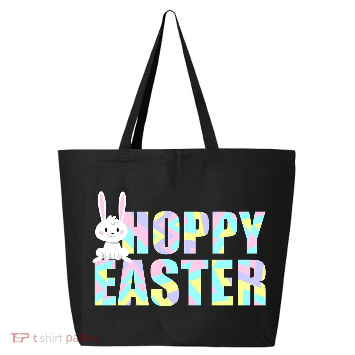 Hoppy Easter Colorful Happy Easter Bunny 25L Jumbo Tote