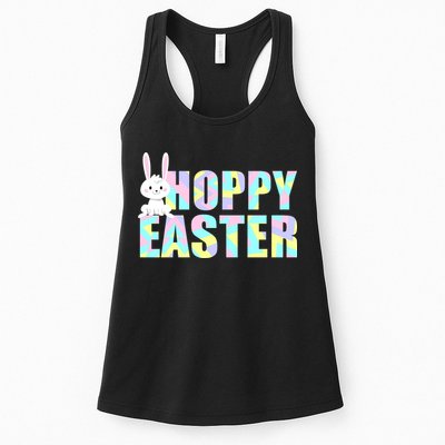 Hoppy Easter Colorful Happy Easter Bunny Womens Tank Top
