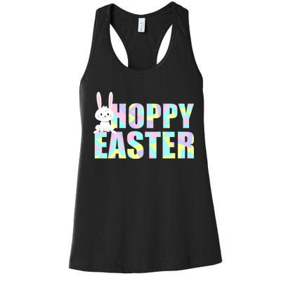 Hoppy Easter Colorful Happy Easter Bunny Women's Racerback Tank