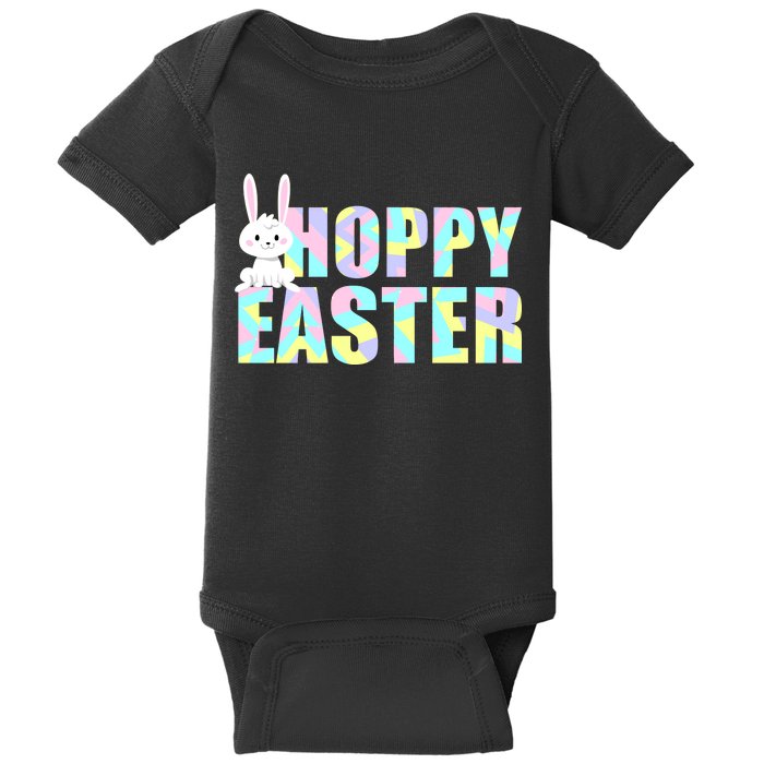 Hoppy Easter Colorful Happy Easter Bunny Baby Bodysuit