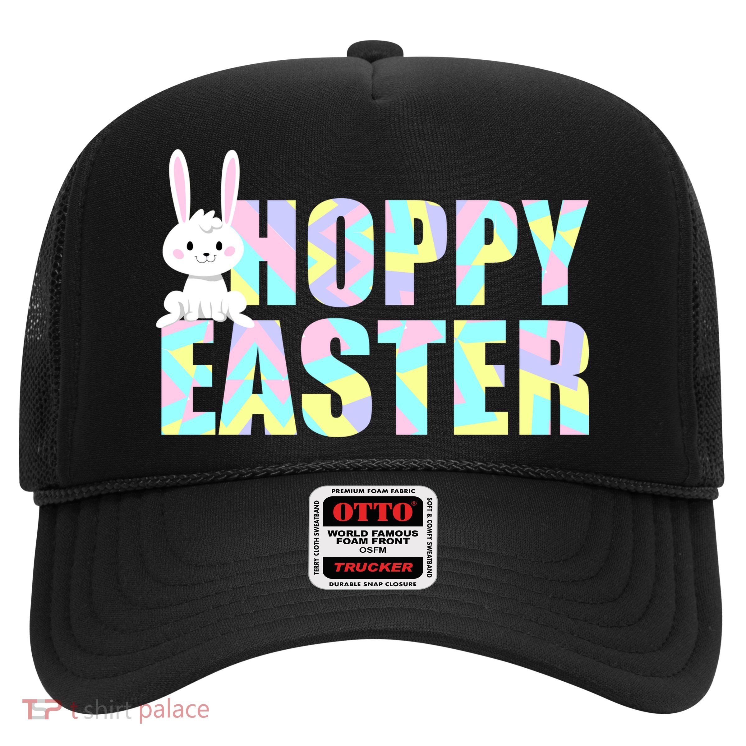 Hoppy Easter Colorful Happy Easter Bunny Trucker Hat