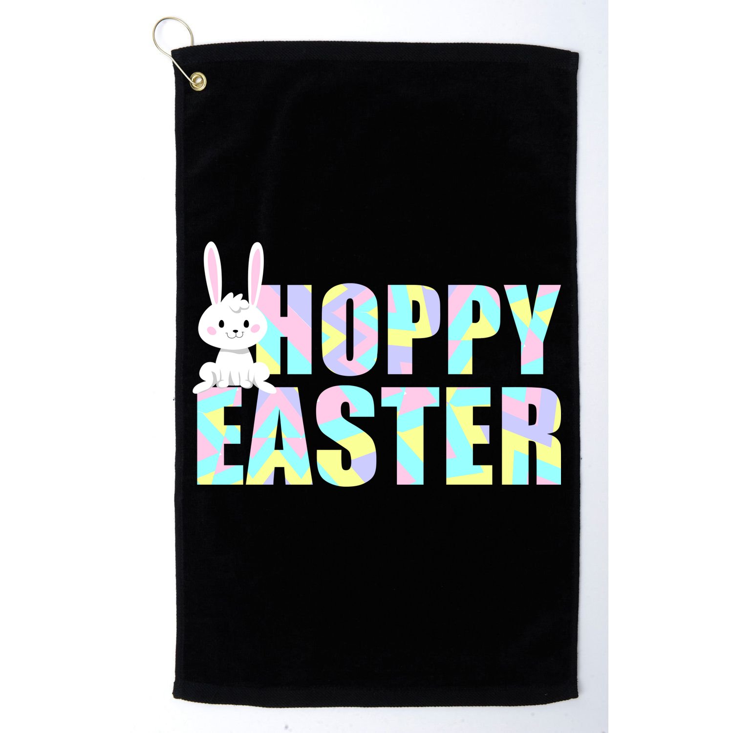 Hoppy Easter Colorful Happy Easter Bunny Golf Towel