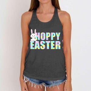 Hoppy Easter Colorful Happy Easter Bunny Women's Knotted Racerback Tank