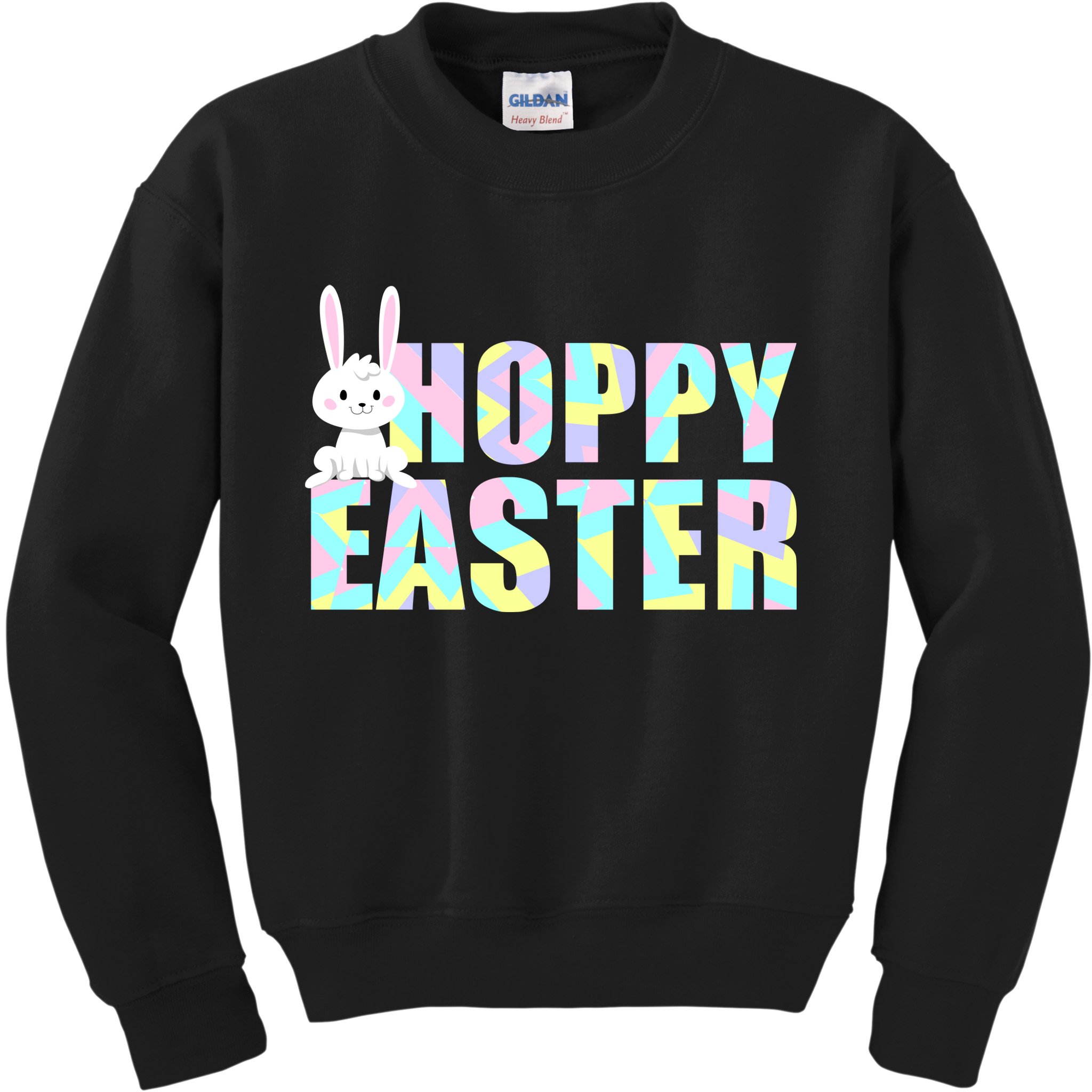 Hoppy Easter Colorful Happy Easter Bunny Kids Sweatshirt