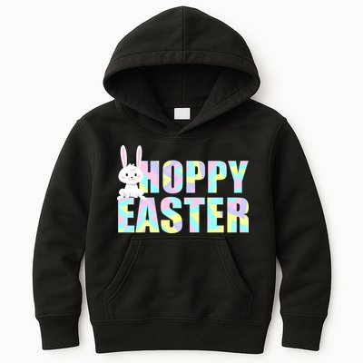 Hoppy Easter Colorful Happy Easter Bunny Kids Hoodie