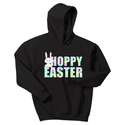 Hoppy Easter Colorful Happy Easter Bunny Kids Hoodie