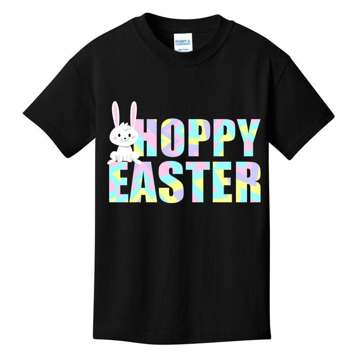 Hoppy Easter Colorful Happy Easter Bunny Kids T-Shirt