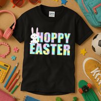 Hoppy Easter Colorful Happy Easter Bunny Kids T-Shirt